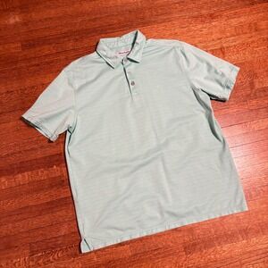 Tommy Bahama Polo Shirt Mens Large Green Short Sleeve Cotton Blend